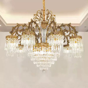 מנורת נברשת זהב מודרנית עבור סלון חדר שינה חדר אוכל מלון חתונה מסיבה תליון אור - Product Image 1