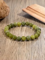 Bracelet en perles de pierre pour femmes, perles vertes authentiques, bijoux porte-bonheur, cadeaux de Noël pour femme, fête des grands-parents