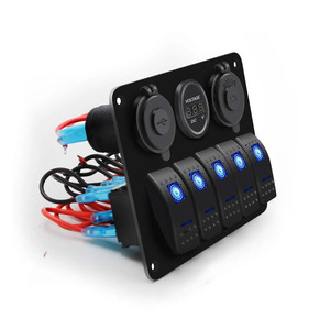Accesorios para interruptores Yuhe YH-DH5-QC, panel de interruptores de control impermeable de 5 vías de 12V-24V, adecuado para embarcaciones, con interruptor basculante. - Product Image 5