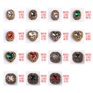 Pas Cher Vente en Gros Retro Nail Charm <span class=keywords><strong>Strass</strong></span> Alliage Punk Luxe Nail Art Fournitures pour Nail <span class=keywords><strong>Deco</strong></span> DIY Design - Product Image 2