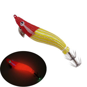 2.2 #   Leurre lumineux en bois pour crevettes et calmars 90mm 8g, avec hameçon japonais, Egi lumineux pour la pêche en mer de seiches et calamars, matériel de pêche en bateau - Product Image 4