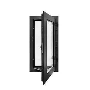 Cina PVDF isolasi suara jendela lipat dan pintu aluminium dibingkai kaca bening kaca Modern masuk aluminium Aloi
