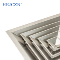 Diffuseur d'air carré de plafond d'alimentation à 4 voies de climatisation directionnelle en acier inoxydable 304 blanc moderne