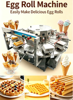 Machine automatique de production de gaufrettes, de biscuits, de rouleaux d'œufs et de cornets de crème glacée pour la transformation alimentaire