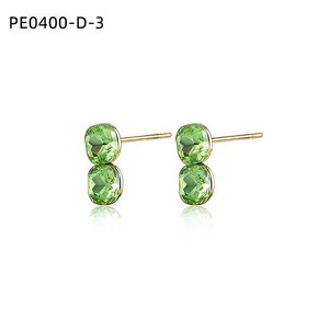 เอมี่ เอมี่ แฟชั่นต่างหูชุบทองคริสตัลไรน์สโตน BEZEL SETTING เครื่องประดับสำหรับงานปาร์ตี้ของผู้หญิง PE0400 - Product Image 2