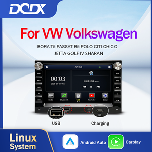 วิทยุติดรถยนต์ Linux 7 นิ้ว สำหรับ <span class=keywords><strong>VW</strong></span> PASSAT B5 MK4 MK5 SHARAN Jetta Polo 9n TRANSPORT T5 CITI CHICO มัลติมีเดีย Carplay ขายส่ง - Product Image 1