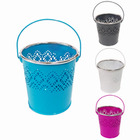 Seau en métal galvanisé coloré avec revêtement en poudre Pot de décoration Mini Seau pour plantes Boîte cadeau de bonbons en fer pour la maison et le jardin