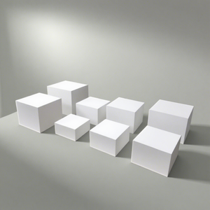 منصة عرض أكريليك حديثة بيضاء لعرض الحلويات والكعك السميك، مناسبة لحفلات الزفاف والبوفيهات والفنادق وغرف المعيشة والحمامات - Product Image 1