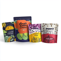 Emballage de sachet debout en PE avec fermeture éclair étanche à l'humidité, impression numérique personnalisée, recyclable, pour en-cas gélifiés