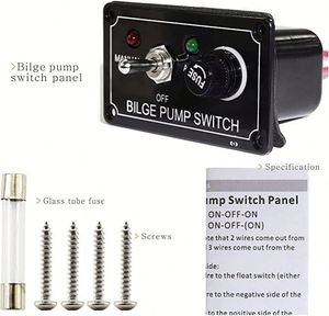 Panel de interruptores LED impermeable con palanca manual para barco, <span class=keywords><strong>coche</strong></span>, ATV, yates, función de encendido/apagado para accesorios de tablero de bomba de achique - Product Image 4