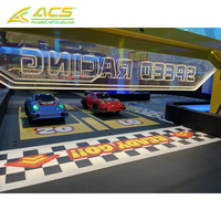 Machine de jeu de course de voitures sur circuit multi-stations ACS avec contrôles de direction pour circuit incurvé, équipement d'arcade intérieur