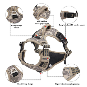 FishPrincess通気性ファッション犬用ハーネスリースセットヘビーデューティ戦術ペットベスト反射パッドアクティブ犬用 - Product Image 3