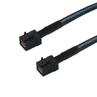 SAS Mini SFF-8643 SAS ke SAS Mini SFF-8643 kabel koneksi komputer berlapis nilon terbuat dari plastik