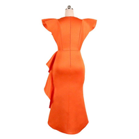 Robe moulante élégante en satin à volants, grande taille, couleur unie avec fente asymétrique pour soirée d'été, bal de promo ou dîner