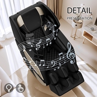 Fauteuil de massage corporel complet 4D zéro gravité avec massage du cou et des pieds - Fonction musicale électrique intelligente en cuir inclinable