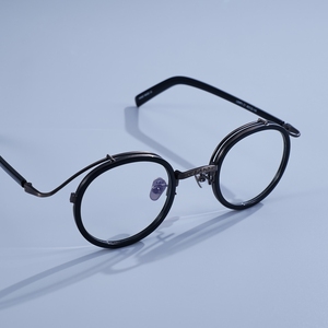 Vintage Round Metal Acetate Combo Eyeglass <b>Frame</b> Men Women Retro Carved Bridge Optical Glasses Custom Prescription Eyewear - Product Image 3