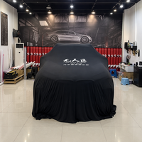 Housse de présentation de voiture en satin brillant, personnalisable avec logo de marque, en spandex haut de gamme effet soie