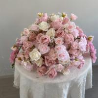 F-FC008 Boule de fleurs artificielles en soie, centre de table blanc, haute qualité, durable, écologique, décoration de mariage