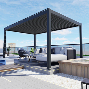 Pergola bioclimatique motorisée en aluminium, imperméable, avec <span class=keywords><strong>toit</strong></span> pare-soleil pour jardin extérieur - Product Image 1