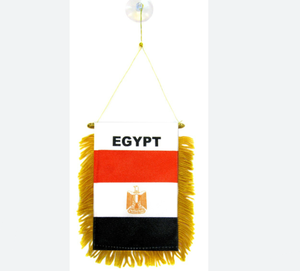 Drapeau de voiture à suspendre, mini-drapeau de football mondial, bannière pour vitre de voiture avec ventouse, drapeau double face à franges dorées, vente chaude - Product Image 4