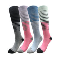 Nouveauté, chaussettes de compression respirantes en fibre de bambou pour hommes et femmes, personnalisées, 15-20 mmhg, mi-hautes, pour le printemps