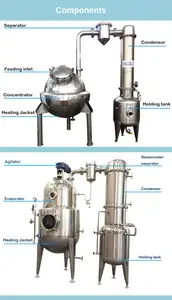 चीन बड़े कारखाने अच्छी कीमत इथेनॉल शराब खींचनेवाला पानी के वाष्पीकरण उपकरण ध्यान केंद्रित रस बनाने की मशीन