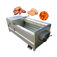 Machine de nettoyage et de pelage automatique à rouleaux brosse pour manioc, oignon vert, pomme de terre, gingembre, curcuma et carotte