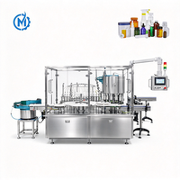 Machine compacte rotative automatique de remplissage et de bouchage de liquides avec pompe volumétrique à piston à lavage d'air GMP pour petits flacons de sérum et d'huile