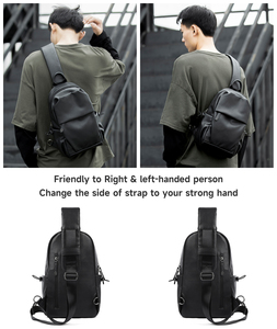 방수 도난 방지 PU 가죽 가슴 가방 남성용 크로스바디 슬링 가방 - Product Image 5