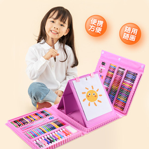 Ensemble de crayons de couleur à l'eau 208 couleurs pour enfants, kit de peinture et de <span class=keywords><strong>dessin</strong></span> pour les élèves du primaire, fournitures de papeterie artistique - Product Image 4