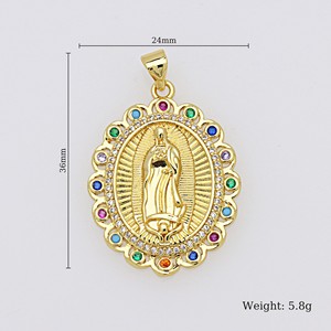 Kadi Chất lượng cao Tôn Giáo yếu tố Trinh Nữ Mary dát vỏ ngọc trai Zircon Đồng Mặt dây chuyền trang sức thời trang quyến rũ phụ kiện - Product Image 6