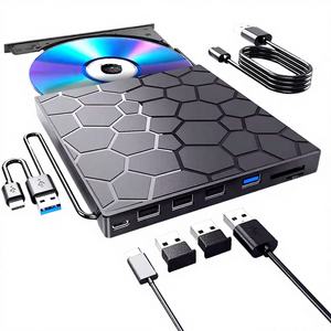 Lecteur de DVD externe multifonction 7 en 1 3.0USB/TYPE avec lecteur optique pour <span class=keywords><strong>CD</strong></span>/DVD, carte SD, lecteur de clé <span class=keywords><strong>USB</strong></span> - Product Image 4
