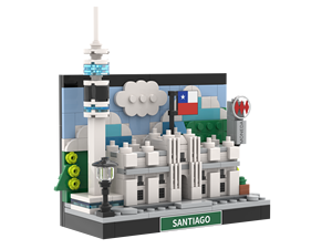 Bloques de Construcción Personalizados del Monumento de Santiago de Chile, Recuerdo de la Ciudad, Juguete MOC, MOQ Bajo, Regalo Corporativo, Plazo de Producción Rápido - Product Image 3