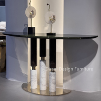 Meubles de luxe modernes et design pour entrée, couloir, villa, appartement, salon, hôtel, en acier inoxydable et pierre naturelle