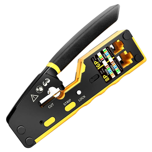 Herramienta de prensado EZ todo en uno, alicates de red de acero multifunción para conectores CAT5 CAT6 RJ45 Rj11 R12 - Product Image 3