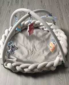 Transat bébé tressé en flanelle pelucheuse, nid <span class=keywords><strong>de</strong></span> sécurité fait main, parc à balles pour nourrissons, tapis <span class=keywords><strong>de</strong></span> jeu et d'activités en coton doux - Product Image 6