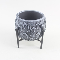 Pot à succulentes en ciment fait main, durable, pour plantes d'intérieur, décoration de bureau et de jardin