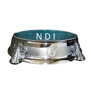 แท่นวางเค้กสำหรับงานแต่งงานที่วางเค้กโลหะแบบกลมชุบเงิน - Product Image 4