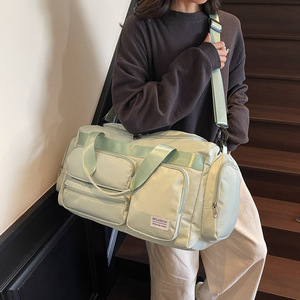Large-Capacity Unisex Foldable Solid Color Duffle Bag Short-Distance Travel Fashionable Polyester Carry-On <b>Luggage</b> Zipper - Product Image 4