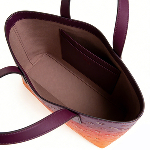 Sac fourre-tout en cuir PU violet et <span class=keywords><strong>orange</strong></span> dégradé coucher de soleil pour femme, motif gaufré, grande capacité - Product Image 5