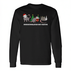 Camiseta de manga larga Overstimulated But Festive Possum Christmas - Product Image 2