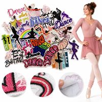 Lot de patchs brodés à coudre ou thermocollants sur le thème de la danse, avec motifs de ballerine, Just Dance, arc-en-ciel joyeux et pointe de danse musicale