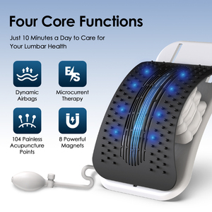 Massageador de Cintura Esportivo com Controle Manual por Fio, Almofada Lombar de Alongamento, PP+ABS+PVC+Tecido Oxford, Alimentado por Bateria - Product Image 4