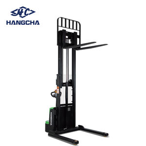 ハンチャ ワイドレッグ ストラドル リチウム電動パレットスタッカー フォークリフト モデルCTD15-WS-I 二段マスト 歩行者操作式リフト - Product Image 1