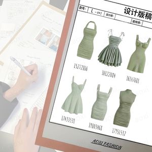 <strong>Clothing</strong> Customized Manufacturer 50 MOQ Backless Cut Out Satin Nightclub Tight Fitting Bandage Sage Green Mini Casual Dresses - Product Image 1