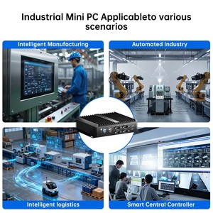 Mini PC Industrial sin Ventilador, <span class=keywords><strong>Intel</strong></span> <span class=keywords><strong>Core</strong></span> I7-5500U, 6 Puertos COM, <span class=keywords><strong>2</strong></span> LAN, SSD de 512 GB, Computadora Robusta de Aluminio para Sistemas de Automatización - Product Image 3