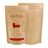 Sachet d'emballage alimentaire personnalisé en papier kraft laminé avec logo sérigraphié, fermeture Ziplock de sécurité BOPP/VMPET/PE pour viande séchée