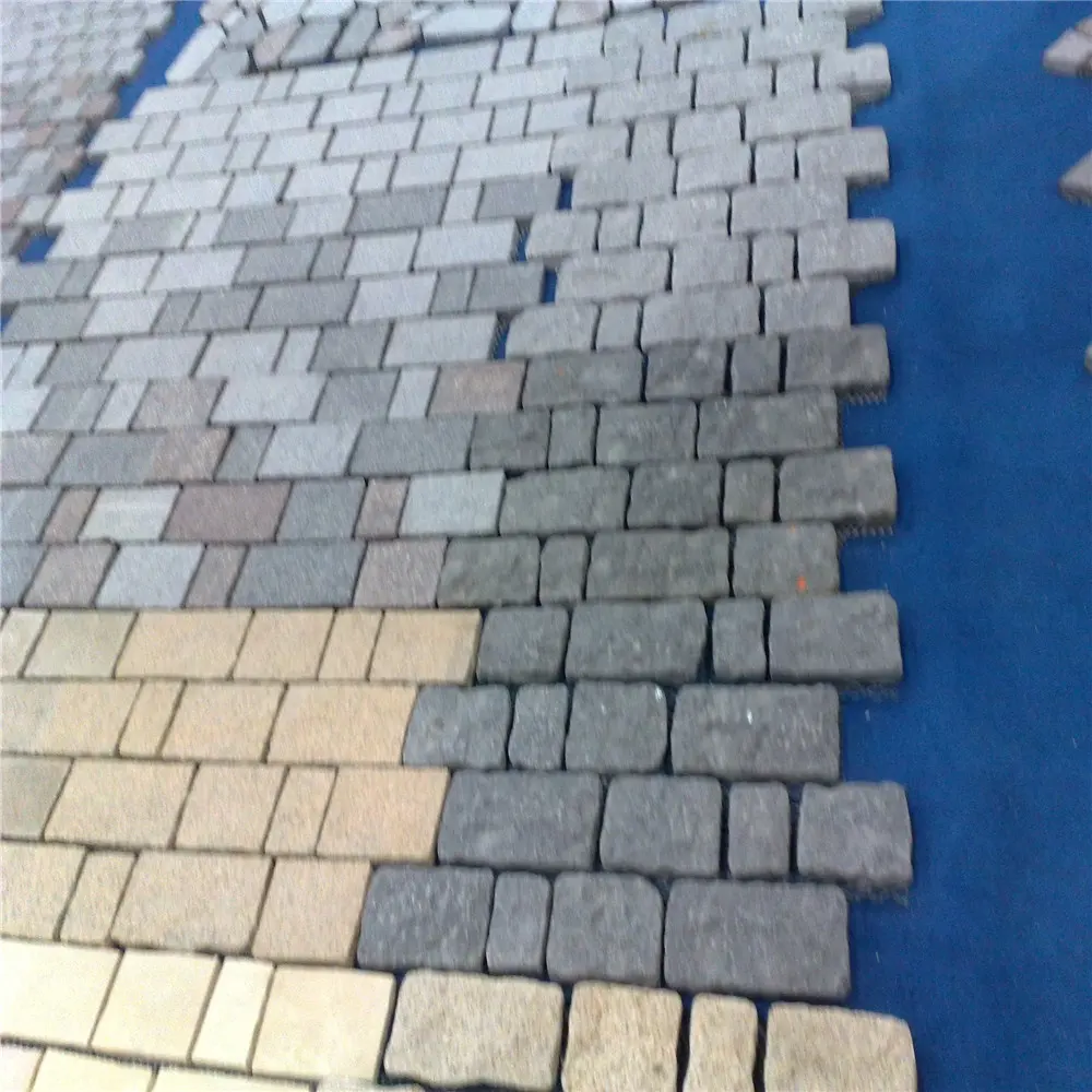 Malha de pedra granito cobblestone pavimentador, granito bancada à venda