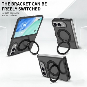 Coque de téléphone personnalisée OEM d'usine avec logo pour iPhone Duo, <span class=keywords><strong>écran</strong></span> pliable, anneau de <span class=keywords><strong>support</strong></span> mat, <span class=keywords><strong>support</strong></span> pliable, coque arrière transparente - Product Image 5