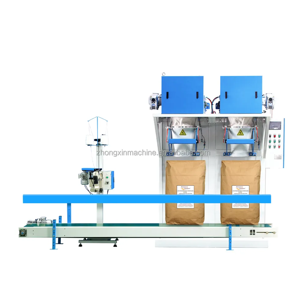 Máquina automática de alta posición de grado superior de calidad de 25kg 30kg 50kg para bolsas Empaquetadora de arroz de partículas de madera de cemento de azúcar